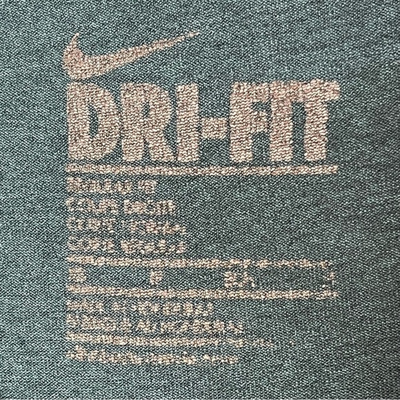 NIKE Dri Fit V Neck Tee Heather Marled Green Athleisure Workout - Picture 4 of 6